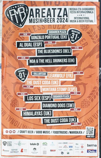 Cartel del festival Areatza Musik&Beer 2024